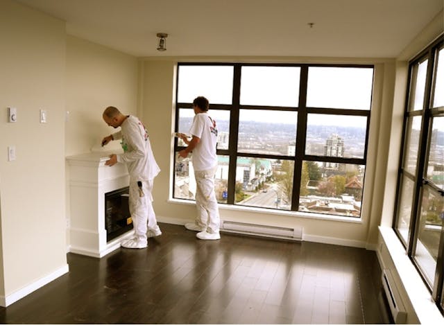 Amadeo strata interior and exterior painting multi-residential high rise New Westminster